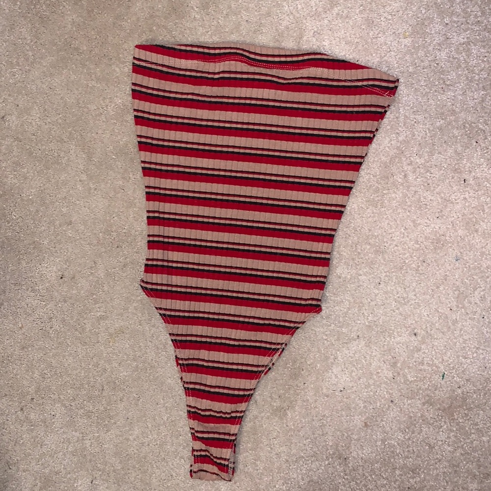 Bershka striped strapless bodysuit